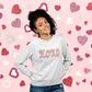 XOXO Cursive Valentines Chenille Patch Sweatshirt