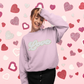 LOVE Cursive Valentines Chenille Patch Sweatshirt