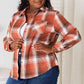 Double Take Plaid Collared Neck Long Sleeve Shirt
