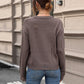 Cutout Round Neck Long Sleeve Sweater