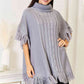 Justin Taylor Turtle Neck Fringe Poncho
