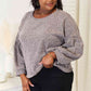 Jade By Jane Full Size Boat Neck Glitter Long Sleeve Top
