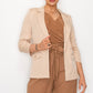 Ruched Sleeves Solid Blazer