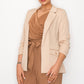 Ruched Sleeves Solid Blazer