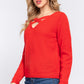 Long Slv X Strap V-neck Sweater
