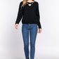 Long Slv X Strap V-neck Sweater