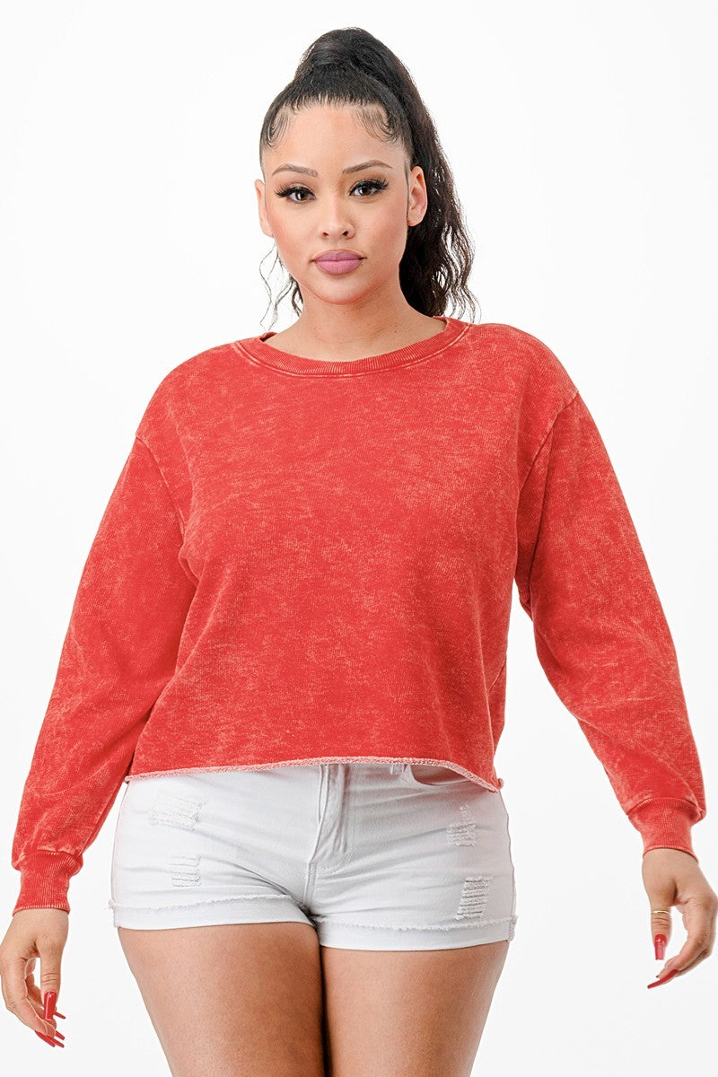 Washed French Terry Cropped Sweatshirts