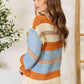 Woven Right Color Block Scoop Neck Sweater