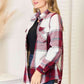 Double Take Plaid Button Up Flannel Shirt Jacket
