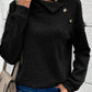 Buttoned Mock Neck Long Sleeve Sweatshirt